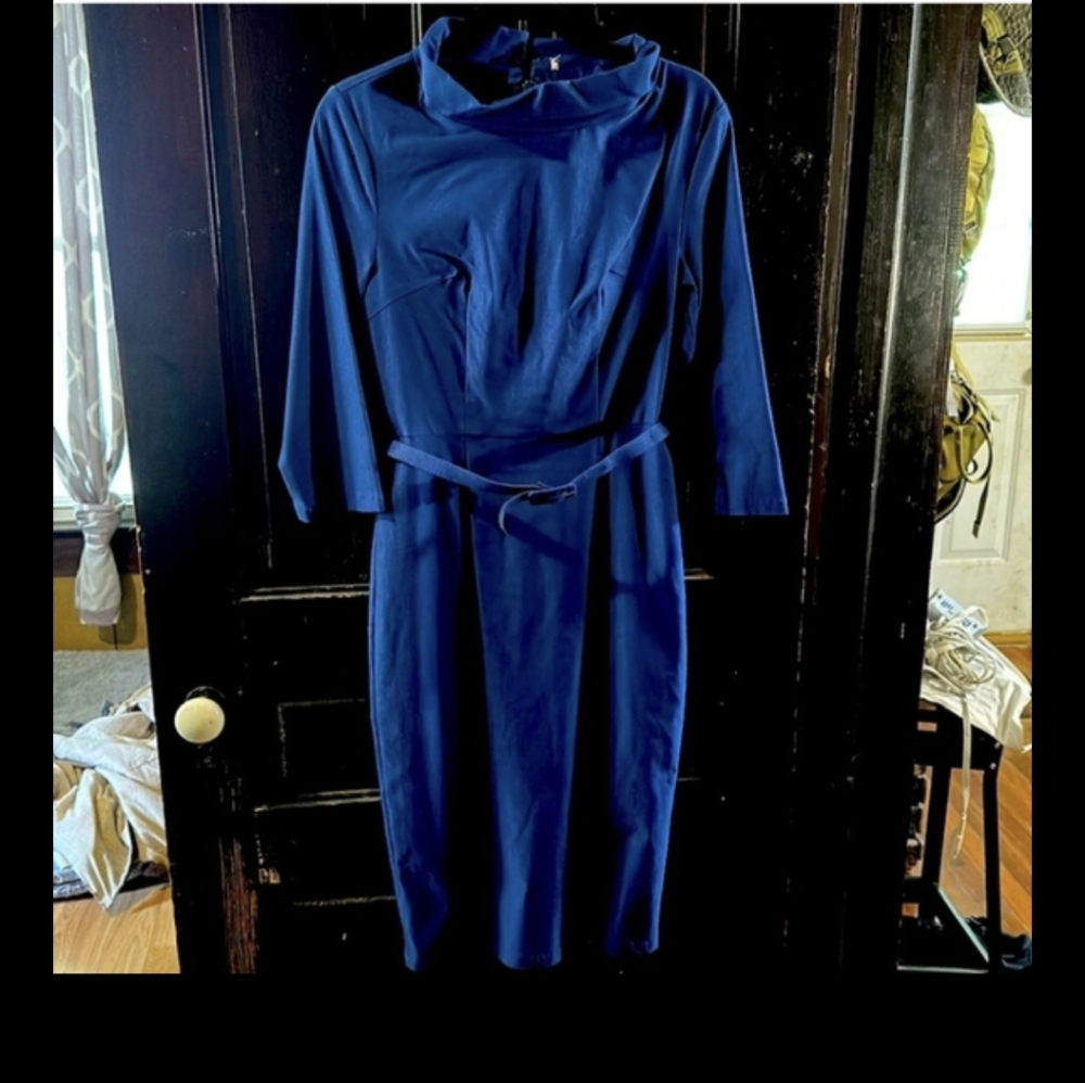 4 FOR $100 - Blue Vintage Inspired Wiggle Dress - Picture 4 of 8